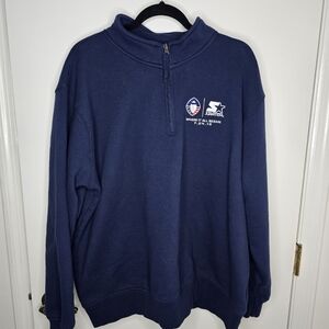 STARTER Blue Quarter Zip Sweatshirt Size 2X